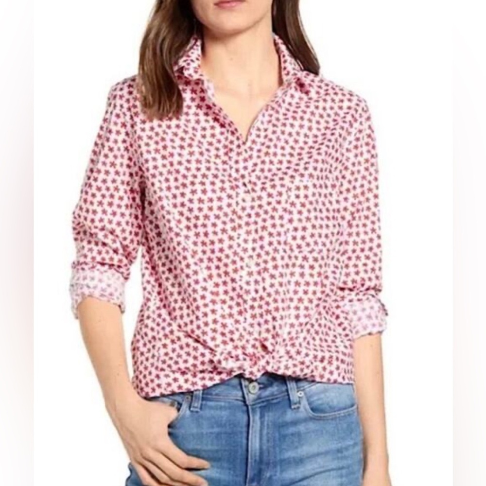 Grayson “The Hero” Floral Button Down Shirt – Size 02 (Small) | White & Red